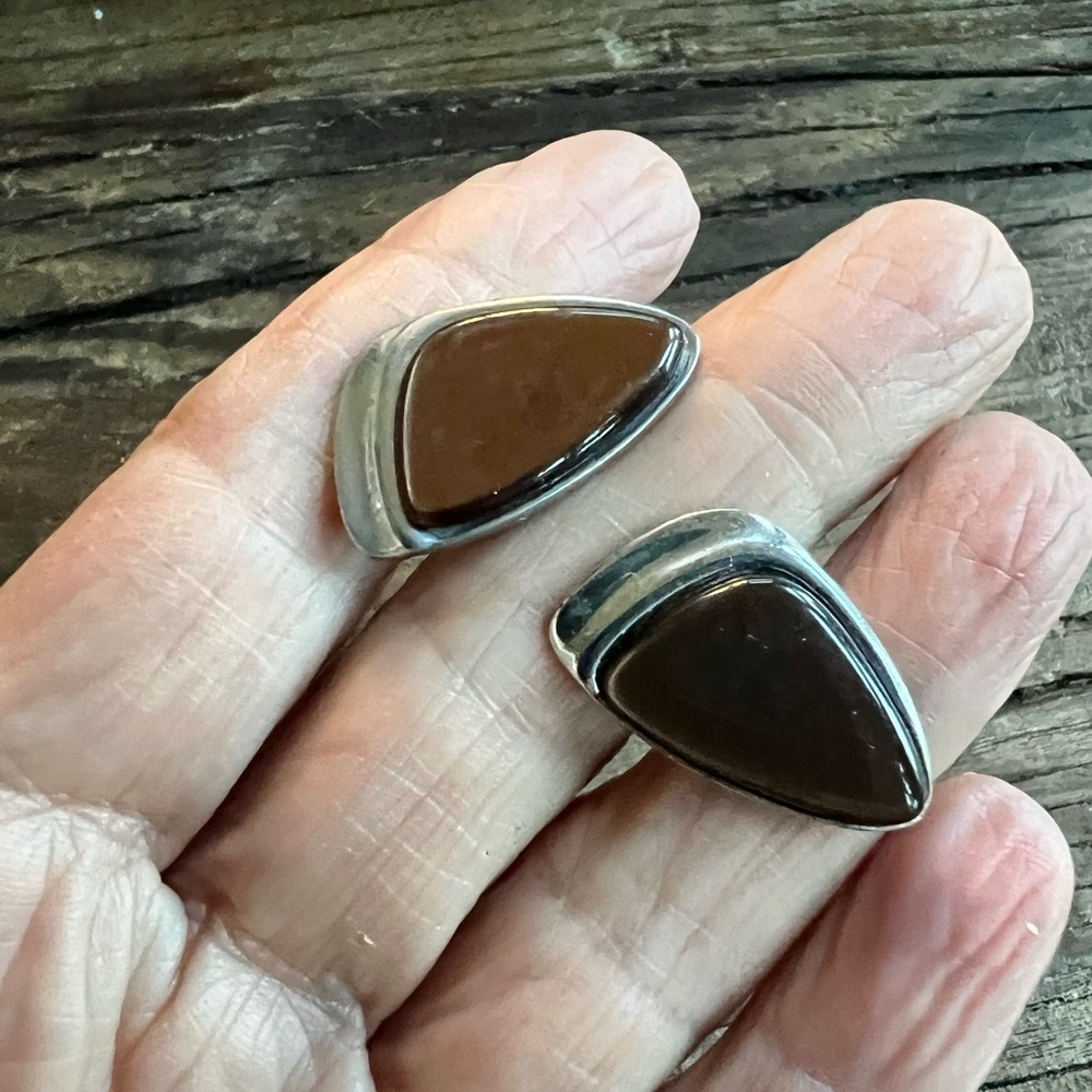 Brown Jasper (?) and Silver Cufflinks - Picture 5 of 5